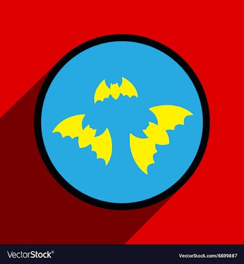 Flat with shadow Icon bats on a colored background vector image