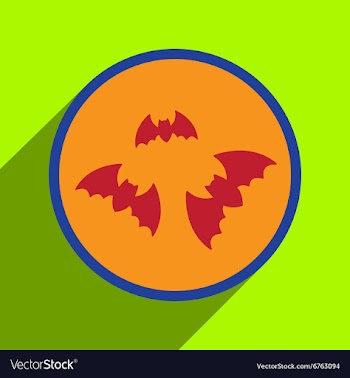 Flat with shadow Icon bats on a colored background vector image