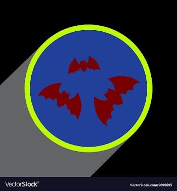 Flat with shadow Icon bats on a colored background vector image