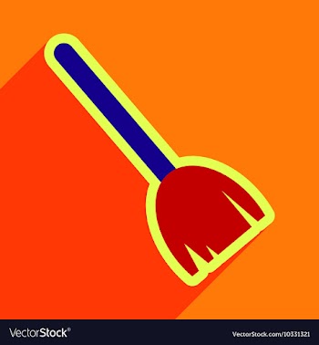 Flat with shadow Icon broom on bright background vector image