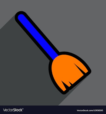 Flat with shadow Icon broom on bright background vector image