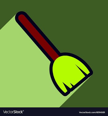Flat with shadow Icon broom on bright background vector image