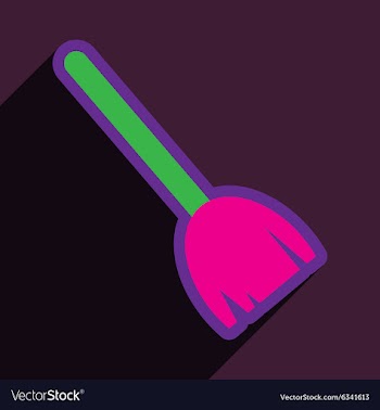 Flat with shadow Icon broom on bright background vector image