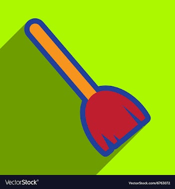 Flat with shadow Icon broom on bright background vector image