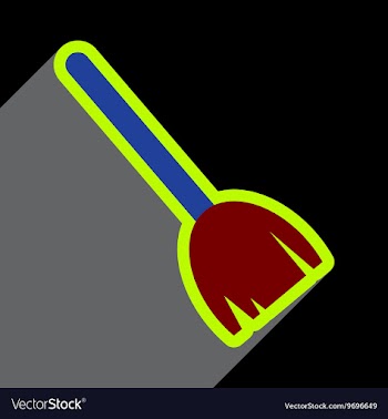 Flat with shadow Icon broom on bright background vector image