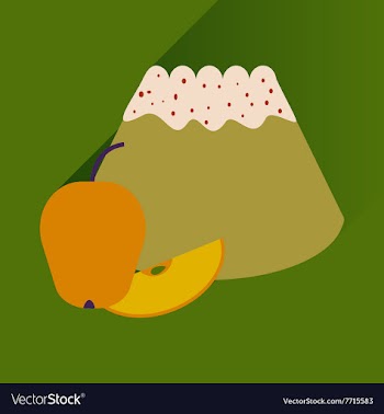 Flat with shadow Icon bun apple on bright vector image