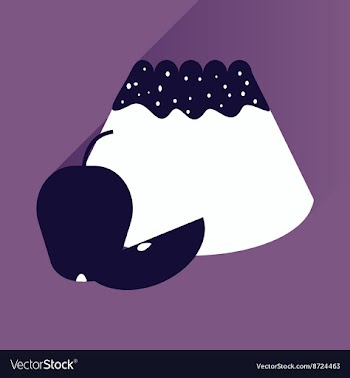 Flat with shadow Icon bun apple on bright vector image
