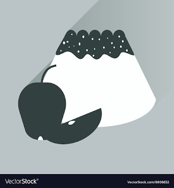 Flat with shadow Icon bun apple on bright vector image