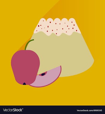 Flat with shadow Icon bun apple on bright vector image