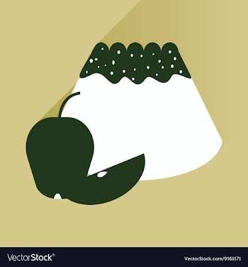 Flat with shadow Icon bun apple on bright vector image