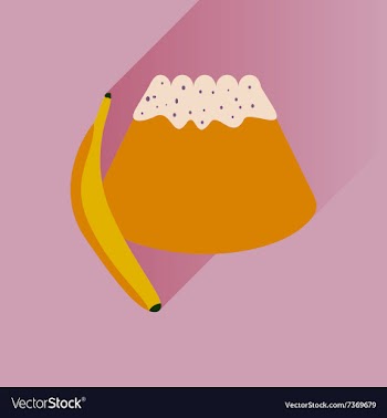 Flat with shadow Icon bun banana on bright vector image