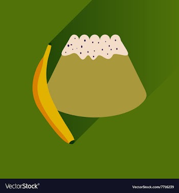 Flat with shadow Icon bun banana on bright vector image