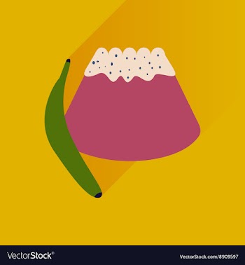 Flat with shadow Icon bun banana on bright vector image