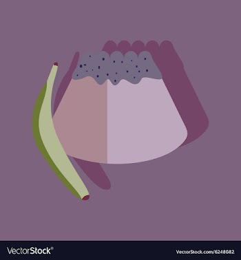 Flat with shadow Icon bun banana vector image