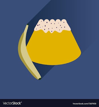 Flat with shadow Icon bun banana vector image