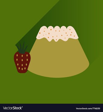 Flat with shadow Icon Bun strawberries on bright vector image