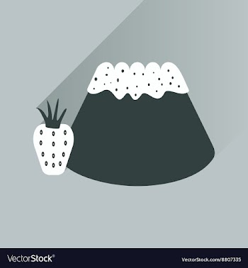 Flat with shadow Icon Bun strawberries on bright vector image