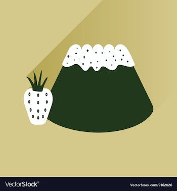 Flat with shadow Icon Bun strawberries on bright vector image