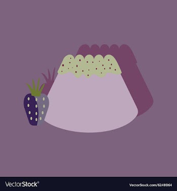 Flat with shadow Icon Bun strawberries vector image