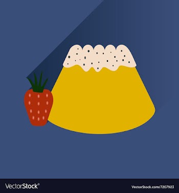 Flat with shadow Icon Bun strawberries vector image