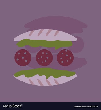 Flat with shadow Icon Burger on stylish background vector image