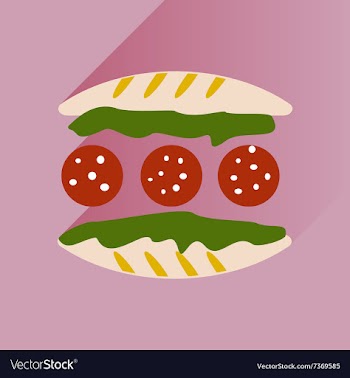 Flat with shadow Icon Burger on stylish background vector image