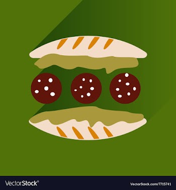Flat with shadow Icon Burger on stylish background vector image