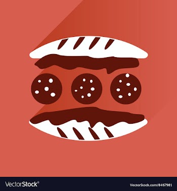 Flat with shadow Icon Burger on stylish background vector image