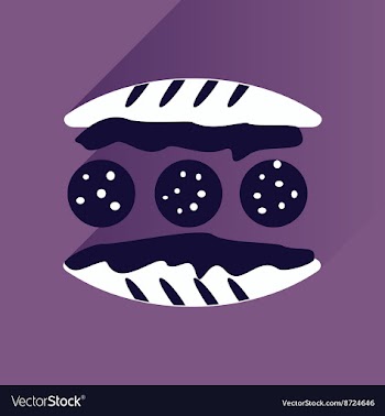 Flat with shadow Icon Burger on stylish background vector image