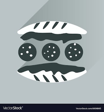 Flat with shadow Icon Burger on stylish background vector image
