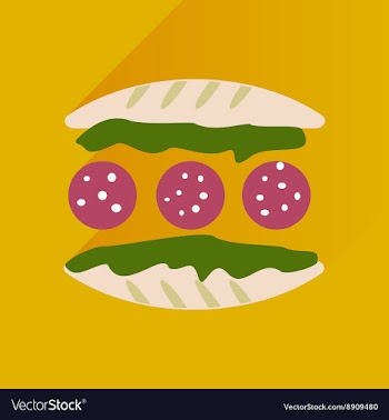 Flat with shadow Icon Burger on stylish background vector image