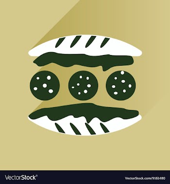 Flat with shadow Icon Burger on stylish background vector image