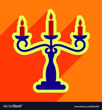 Flat with shadow Icon candlestick bright vector image