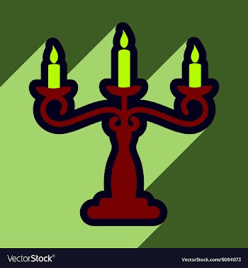 Flat with shadow Icon candlestick bright vector image