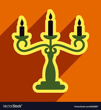 Flat with shadow Icon candlestick bright vector image