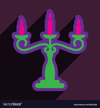 Flat with shadow Icon candlestick bright vector image