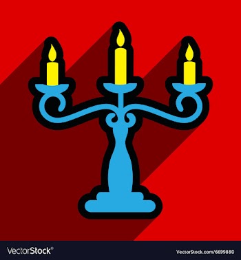 Flat with shadow Icon candlestick bright vector image