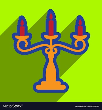 Flat with shadow Icon candlestick bright vector image