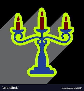 Flat with shadow Icon candlestick bright vector image