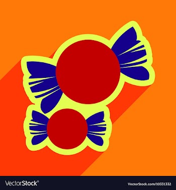 Flat with shadow Icon candy on colored background vector image