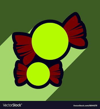 Flat with shadow Icon candy on colored background vector image
