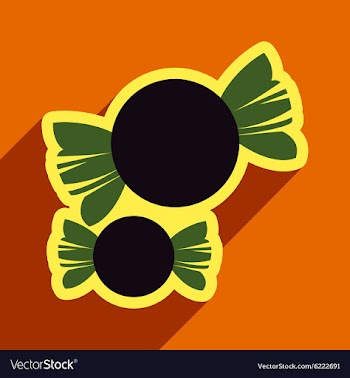 Flat with shadow Icon candy on colored background vector image