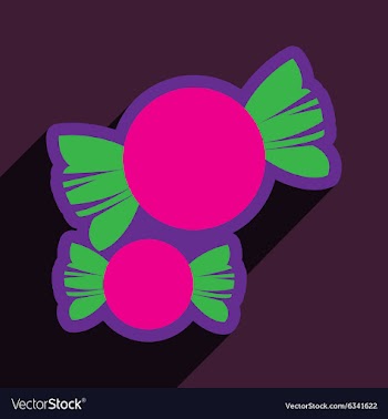 Flat with shadow Icon candy on colored background vector image
