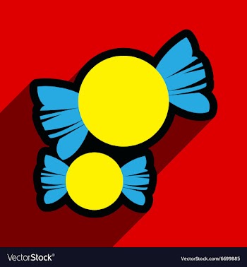 Flat with shadow Icon candy on colored background vector image