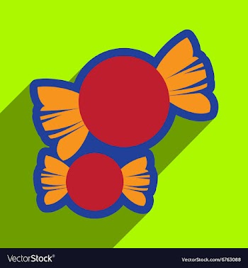Flat with shadow Icon candy on colored background vector image