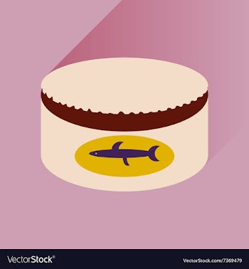 Flat with shadow Icon Canned fish on stylish vector image