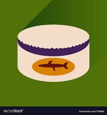 Flat with shadow Icon Canned fish on stylish vector image