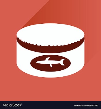 Flat with shadow Icon Canned fish on stylish vector image