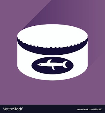 Flat with shadow Icon Canned fish on stylish vector image
