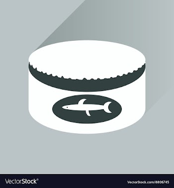 Flat with shadow Icon Canned fish on stylish vector image